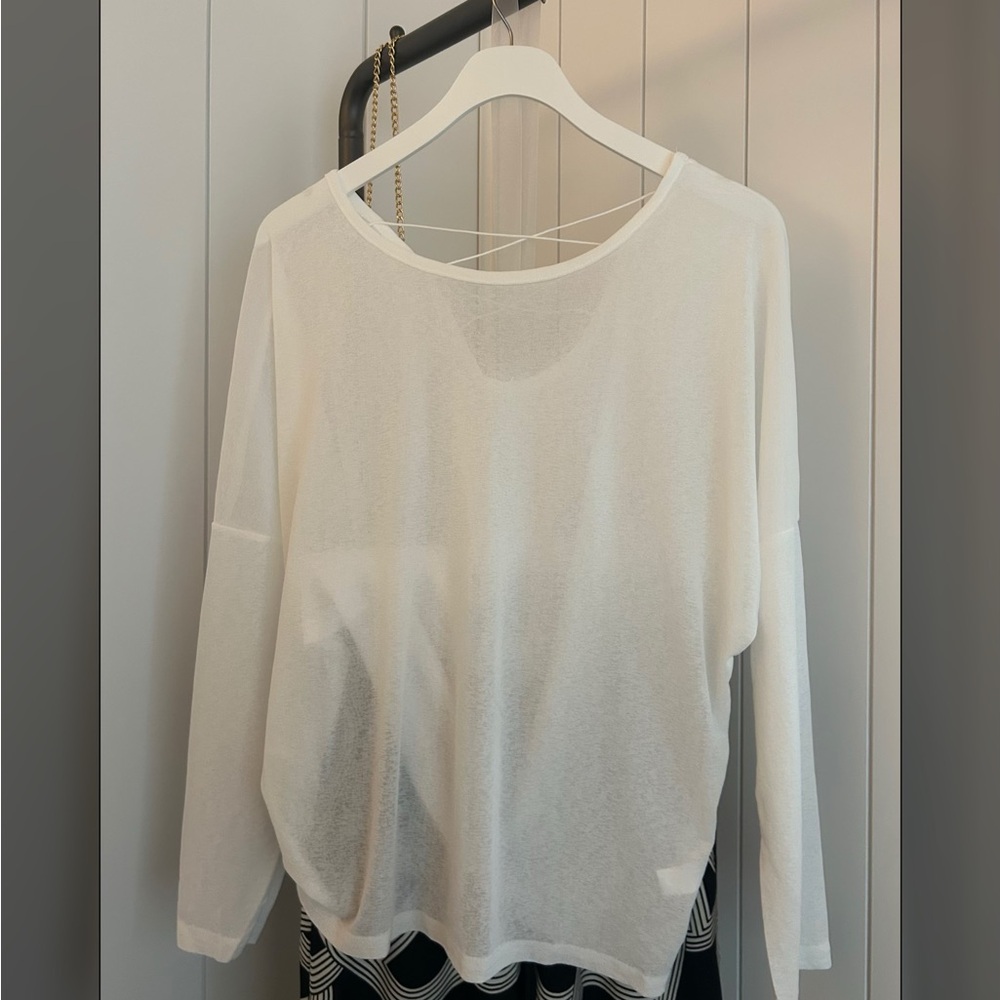 Elegant White Sheer Women's Top